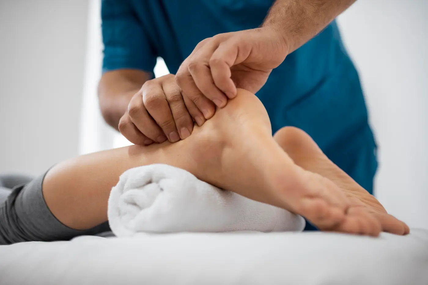 Setting up for foot, back, head & hand massage at a client's home.