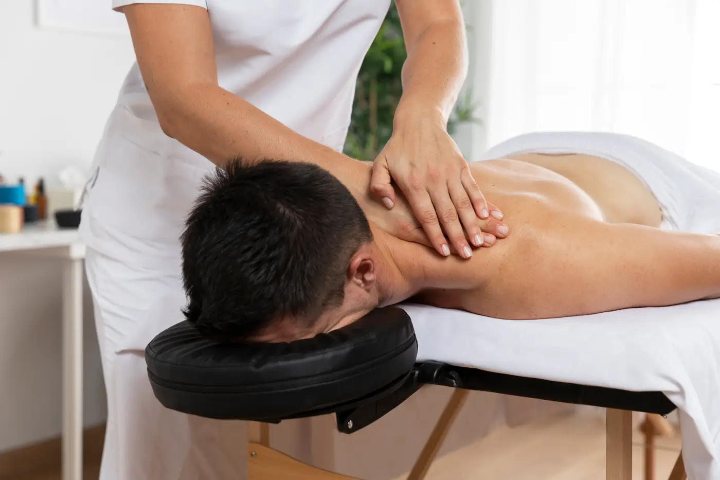 Oils and tools used for facial & prenatal massage.